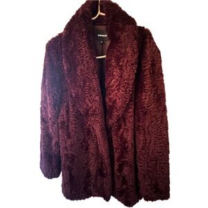 Express Women's Deep Red Teddy Jacket
